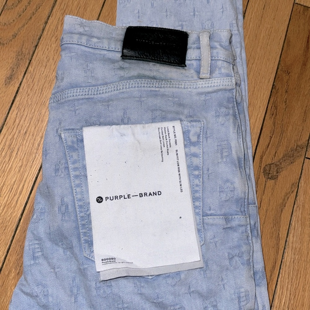 Men’s Size 31 Purple Jeans w Denim Print